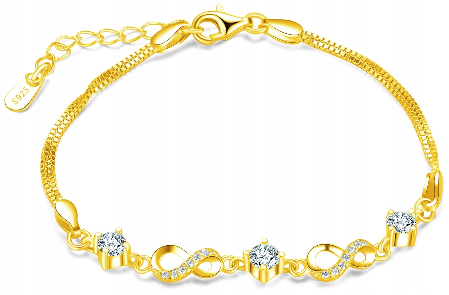 Stříbrný dámský náramek nekonečno stříbro 925 pozlacený celebritka