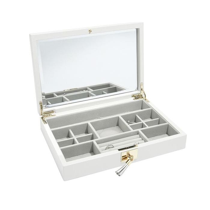 Organizér na šperky se zrcátkem M (bílý) Luxury Stackers