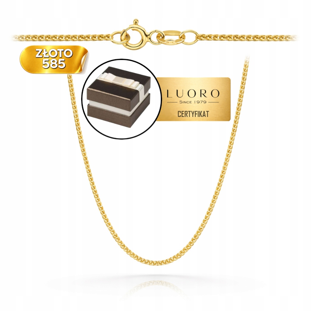 Řetízek Zlatý 585 14K Vazba Liščí Ocas 45 CM Elegantní Klasický