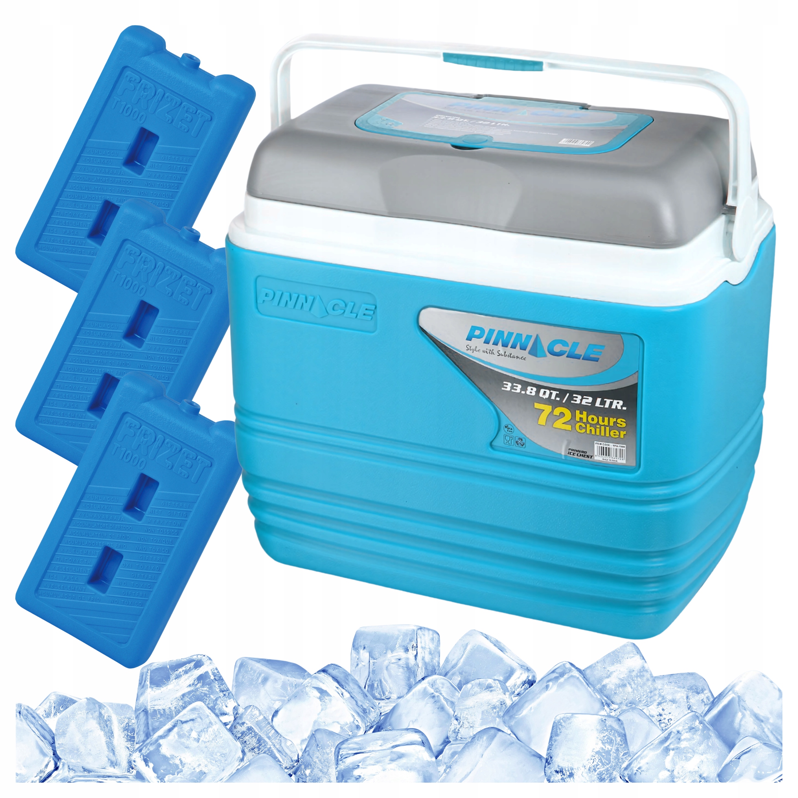 Turistická lednička Pinnacle TPX7000 32L tyrkysová 3 chladicí vložky 1 l