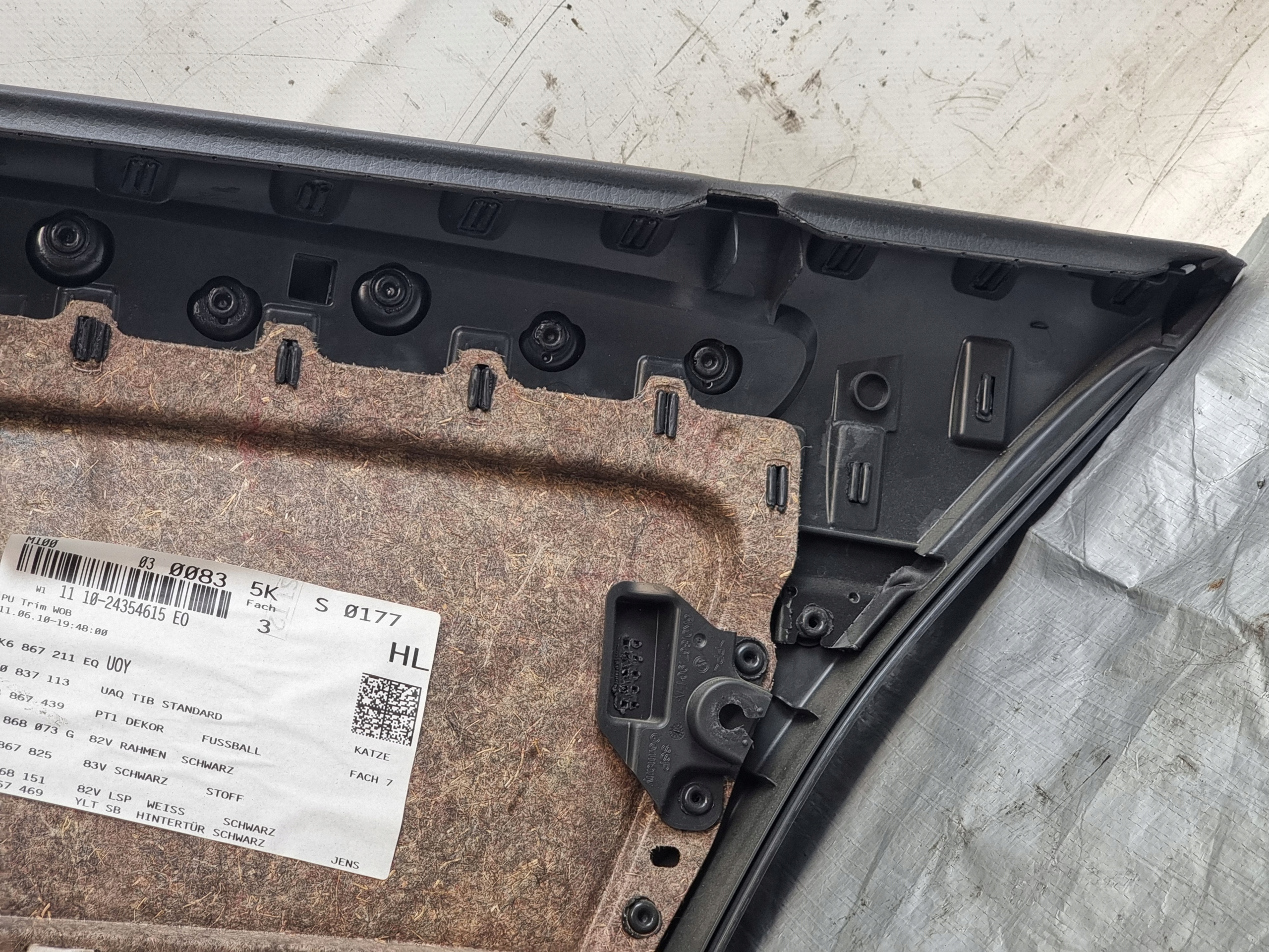 дверные карты левый зад vw GOLF VI HB 10r