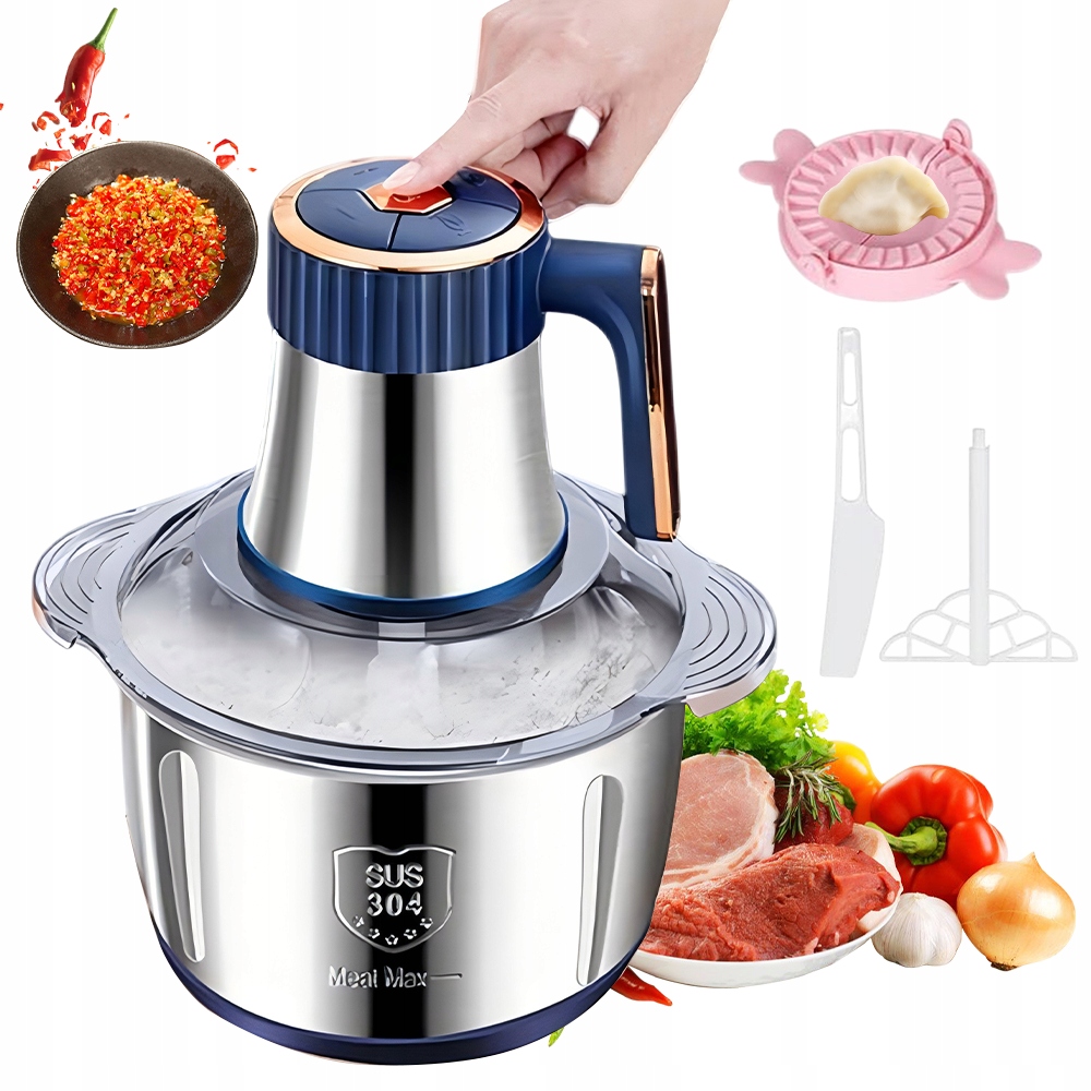 Elektrický Mlýnek Na Maso Pro Mixér Nerezová Ocel 5L 500W Výrobník Taštiček Dumpling