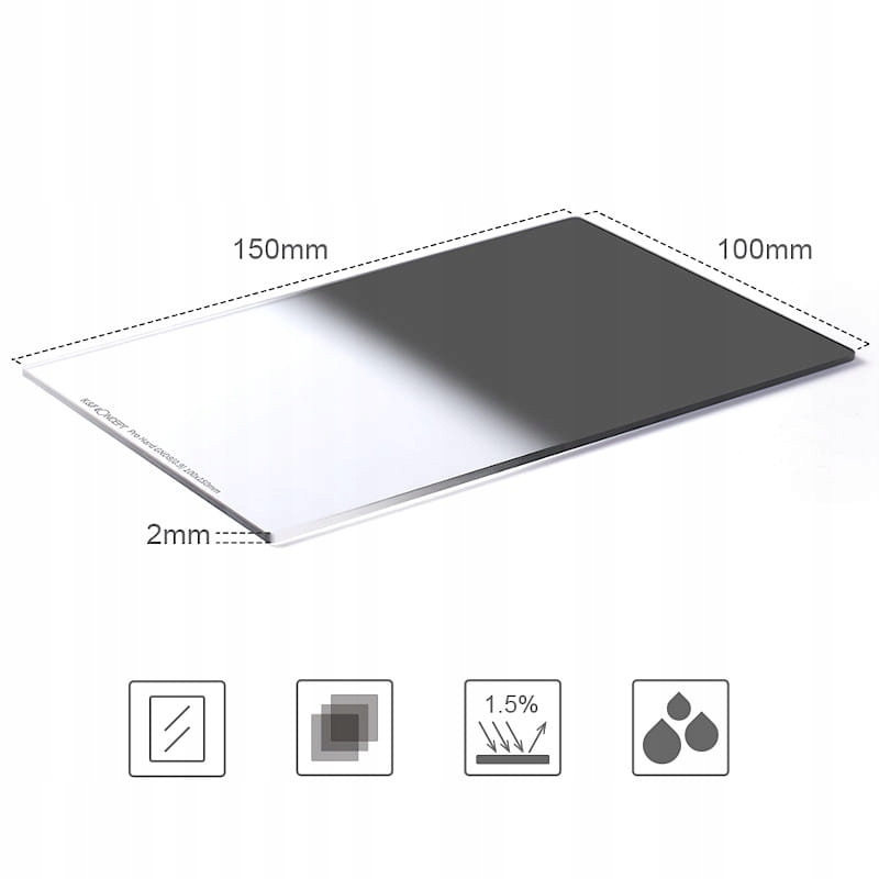 Filtr połówkowy szary ND8 100x150mm KF CONCEPT Model KF011168