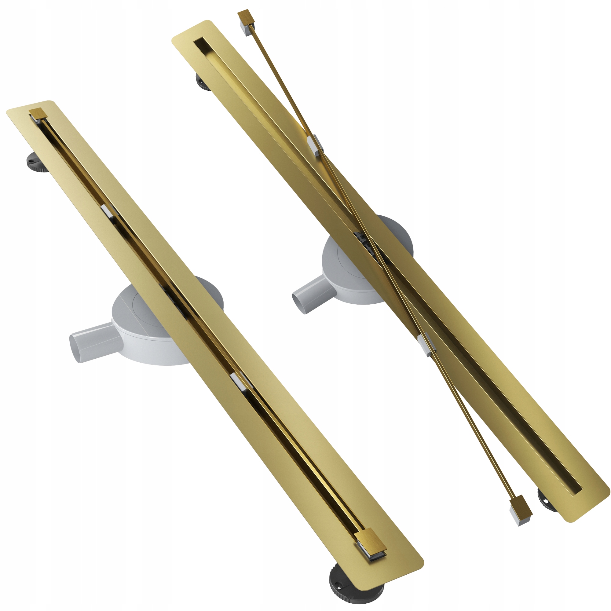 Lineárny Odtok Pod Dlažbu Luno Zlatý 100 cm Oceľový Sifón Sprchová Vanička