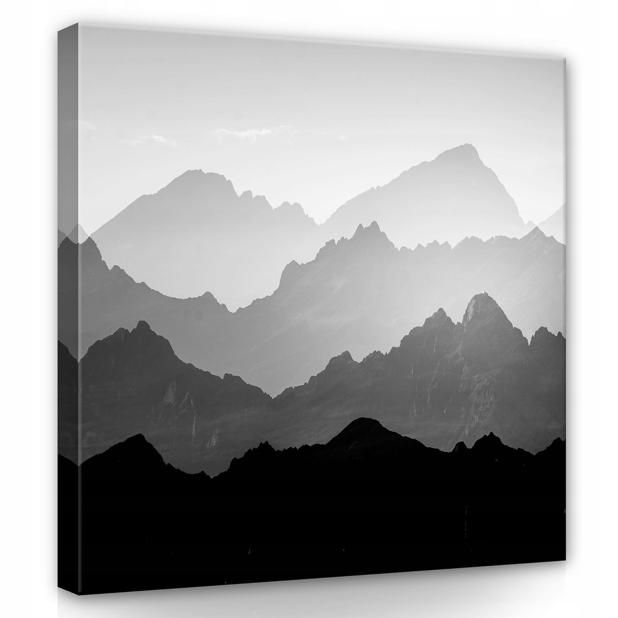 Obraz 80x80 Hory pohoří monochromatický šedý mlha krajina příroda