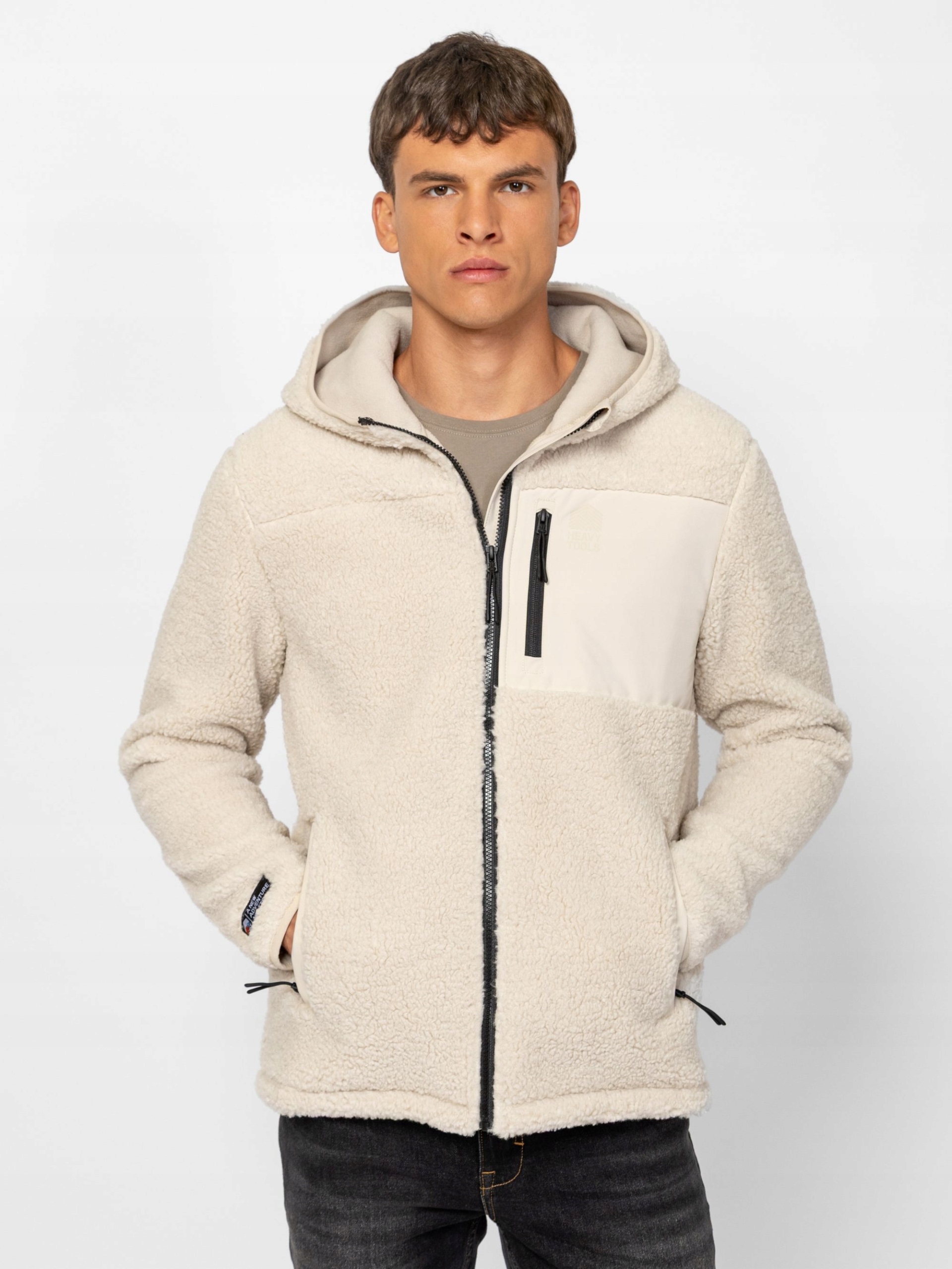 Heavy Tools Pánská Mikina S Kapucí Rozepínací Semes Beige Béžová 3XL