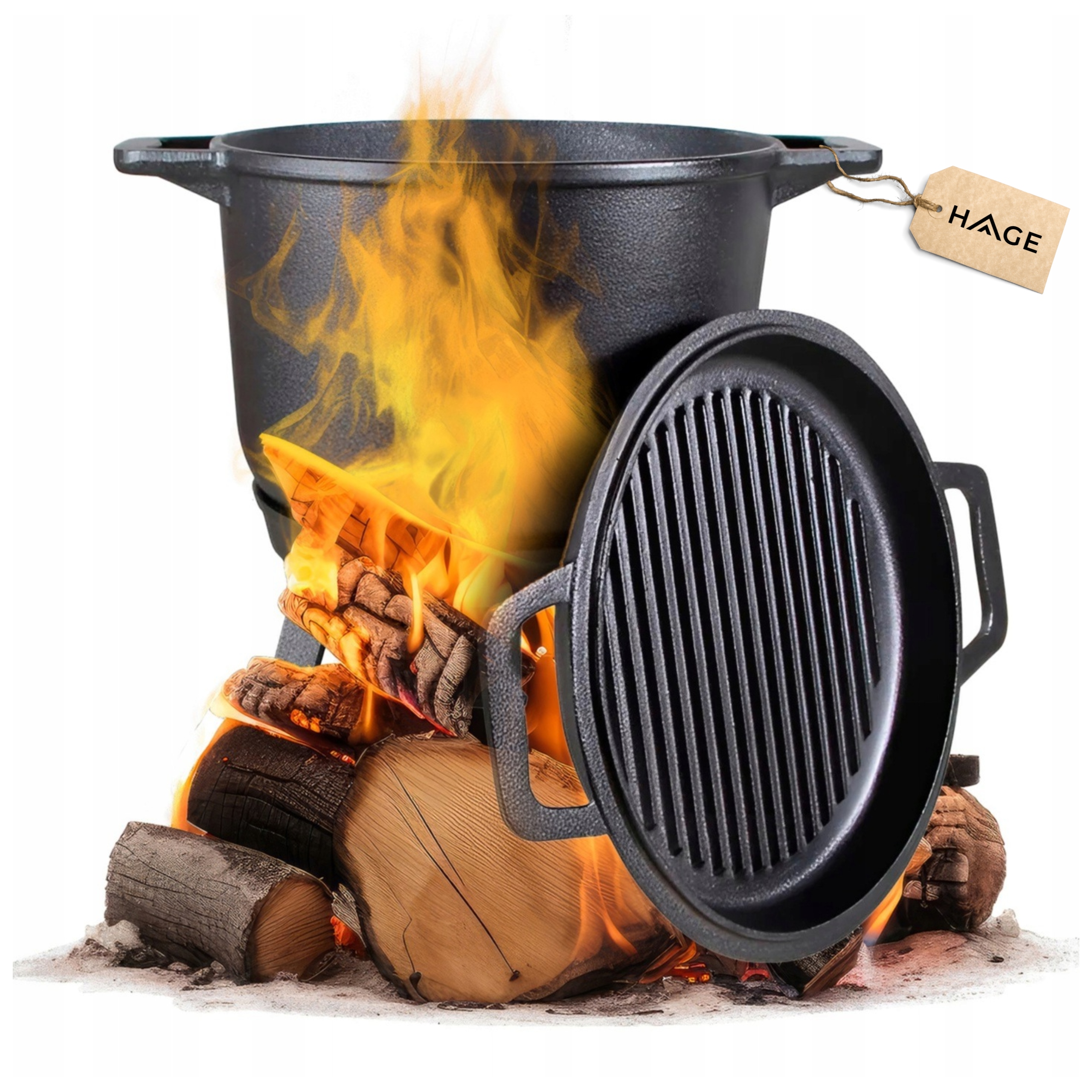 Litinový Kotlík S Pánví, Lovecký Hrnec, Maďarský, 8 L Na Ohniště, Gril