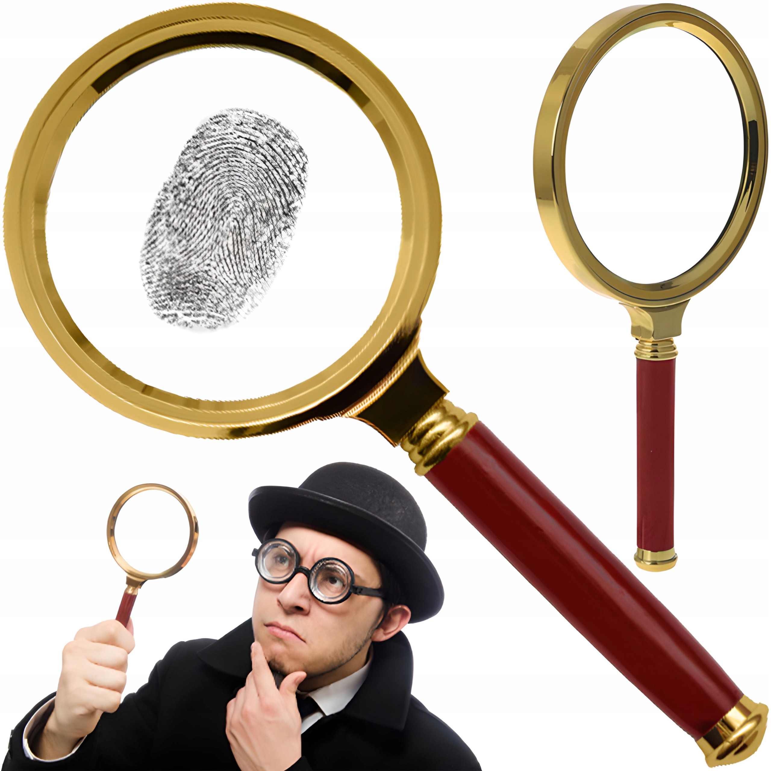 LUPA KLASYCZNA RĘCZNA SZKŁO POWIĘKSZAJĄCE SOCZEWKA