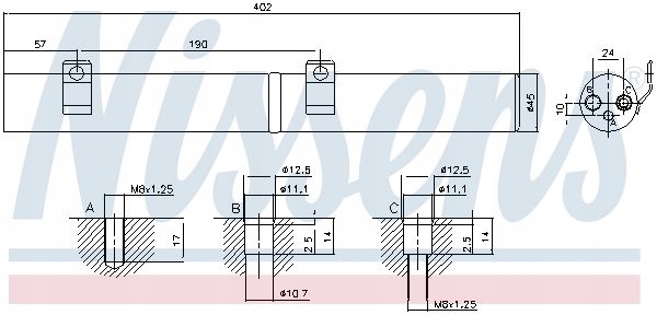 OSUSZACZ KLIMATYZACJI MERCEDES ML-CLASS W164 (05-), GL-CLASS W164 (06-), R Producent części Nissens