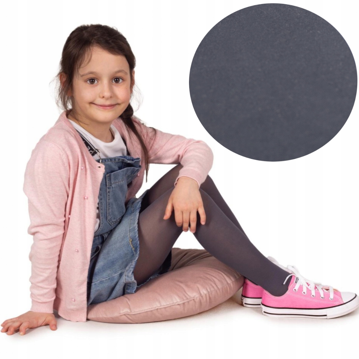 Rajstopy dziecięce YO! YoClub mikrofibra grafit 40DEN r.128/134