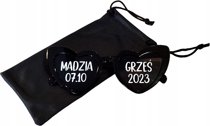 OKULARY Z NAKLEJKAMI wesele urodziny na imprezę naklejki OCHRONNE ETUI Kod producenta NAK-01