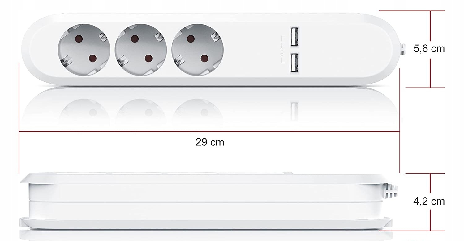 Listwa przedłużacz 1,5m Bearware 3 gniazda, 2xUSB Kod producenta Bearware 302745