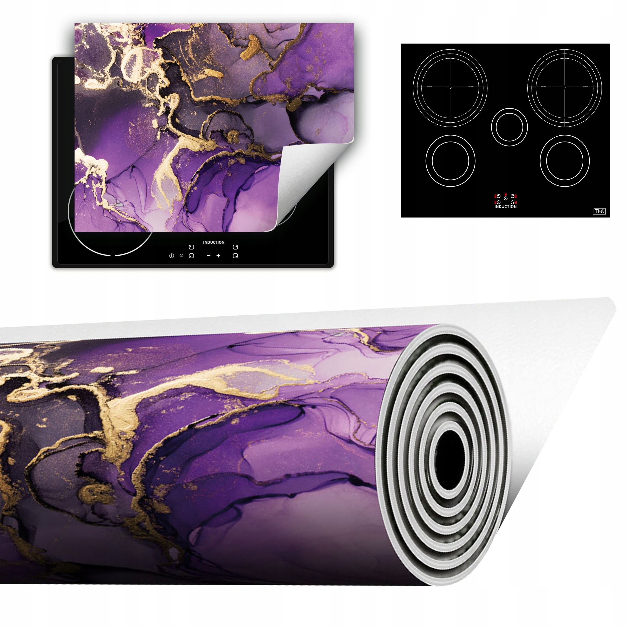 Vinylová Podložka Do Kuchyně Více Místa 70x52 fialová mramor