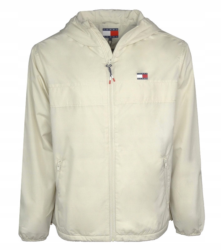 Tommy Jeans pánská bunda s fleecovou větrovkou, béžová, L