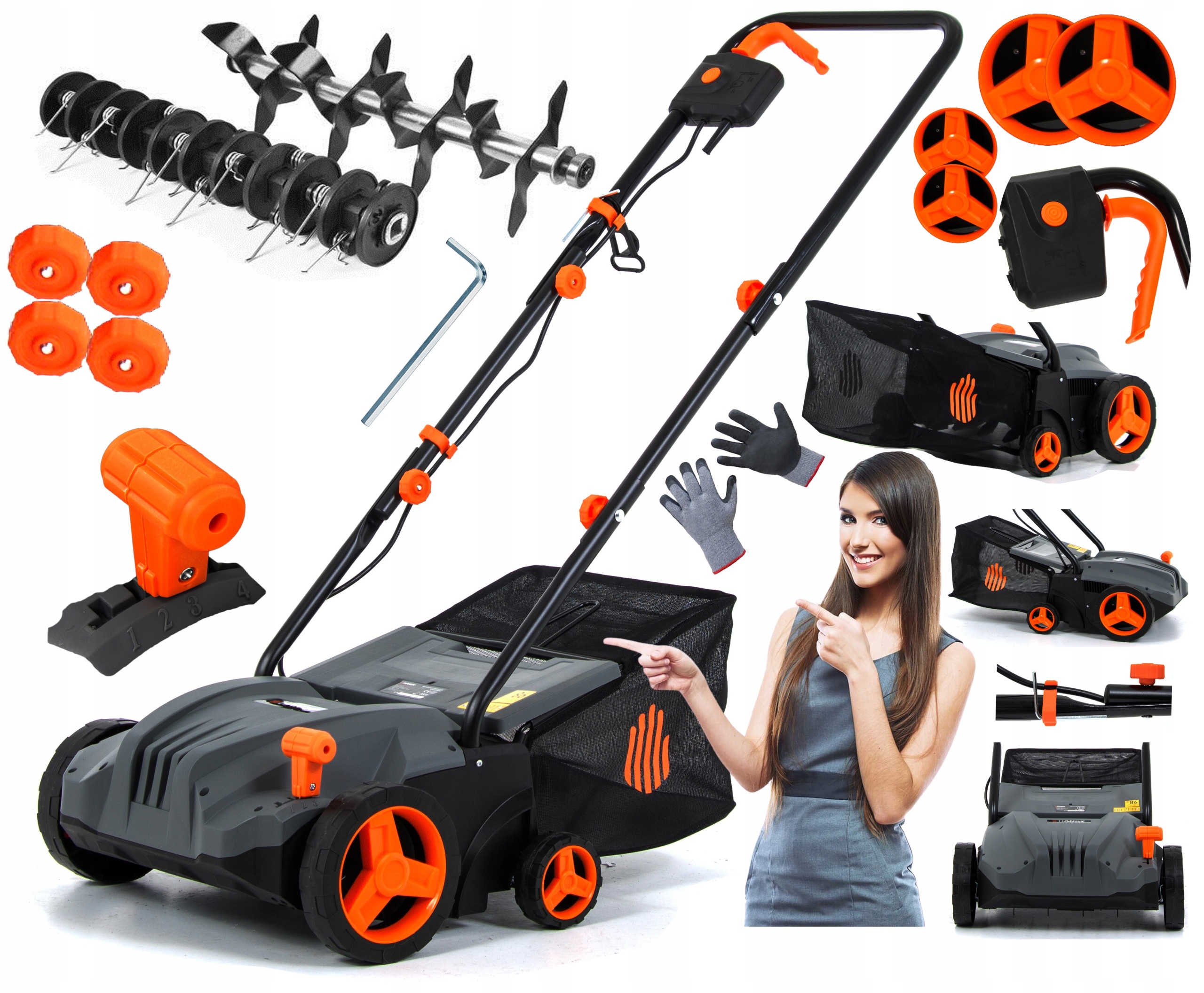 Elektrický Vertikutátor Aerator 3v1 Areator Full Set Lux Silný Dárek