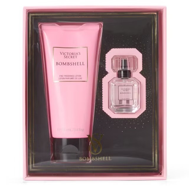 Dárková sada Victoria's Secret Bombshell mini edp 7,5 ml, balzám 100 ml