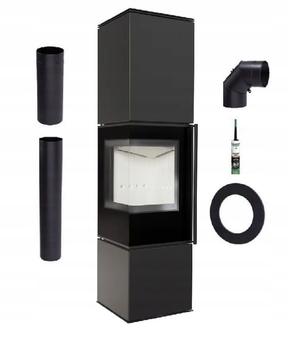 Volně Stojící Ocelová Rohová Kamna Ren L Levá Sada