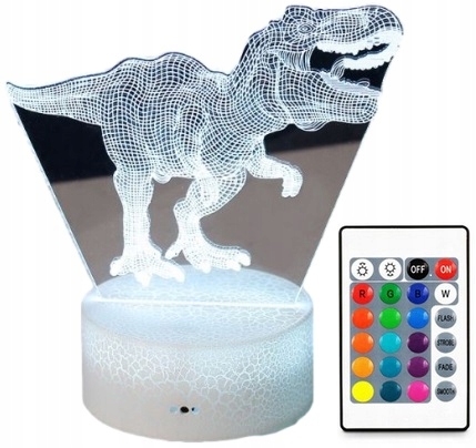 

Lampa 3D Led Dinozaur T-rex Lampa Nocna