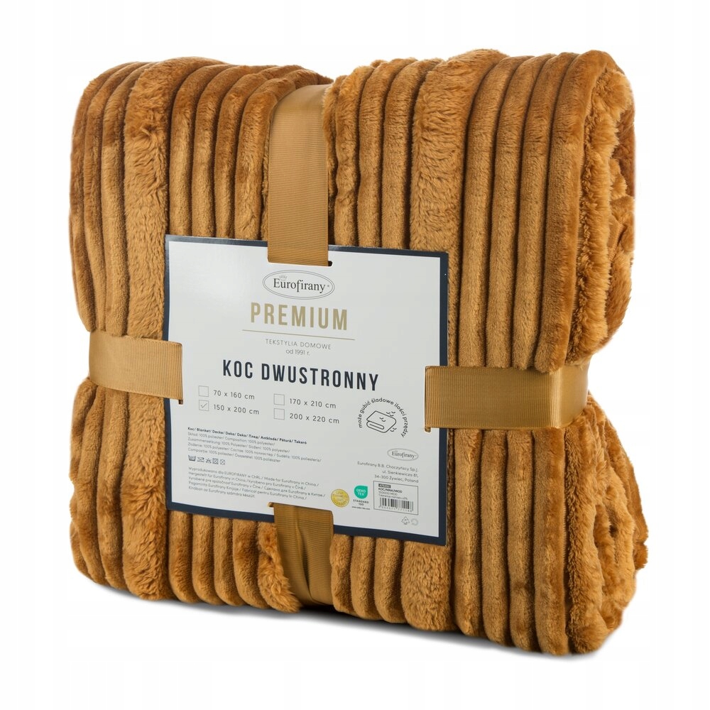 Deka Nina 220x200 Eurofirany medová, mimořádně měkká s pruhy