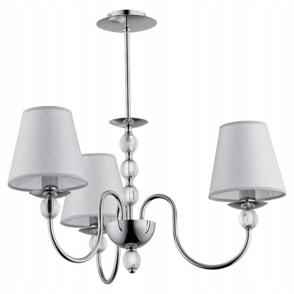 Závěsná lampa dekorativní lustr chrom s stínítky do obývacího pokoje 3 body Alfa