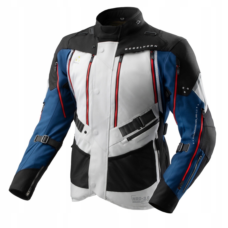 Textilná Motocyklová Bunda Rebelhorn Hardy 3.0 Blue Grey Red 7XL