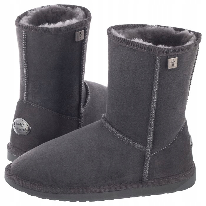 Zateplené dámské kozačky Emu Platinum Stinger Slim Lo Charcoal WP20002