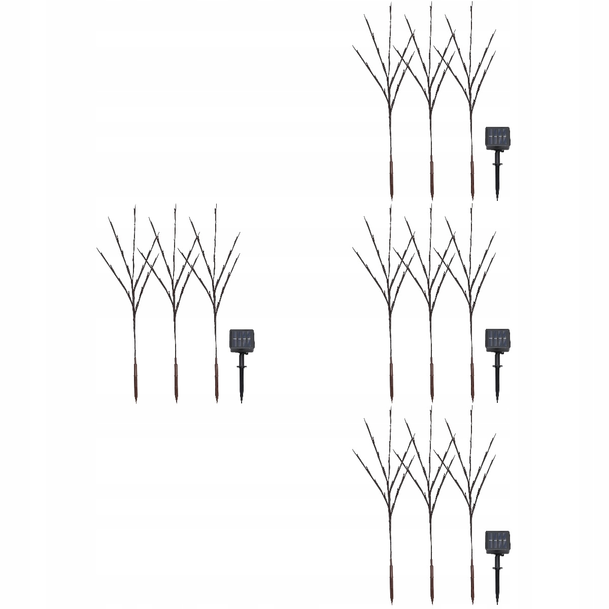 Wstępnie oświetlone gałęzie oświetlone brzozowymi lampkami dekoracyjnymi Marka bez marki