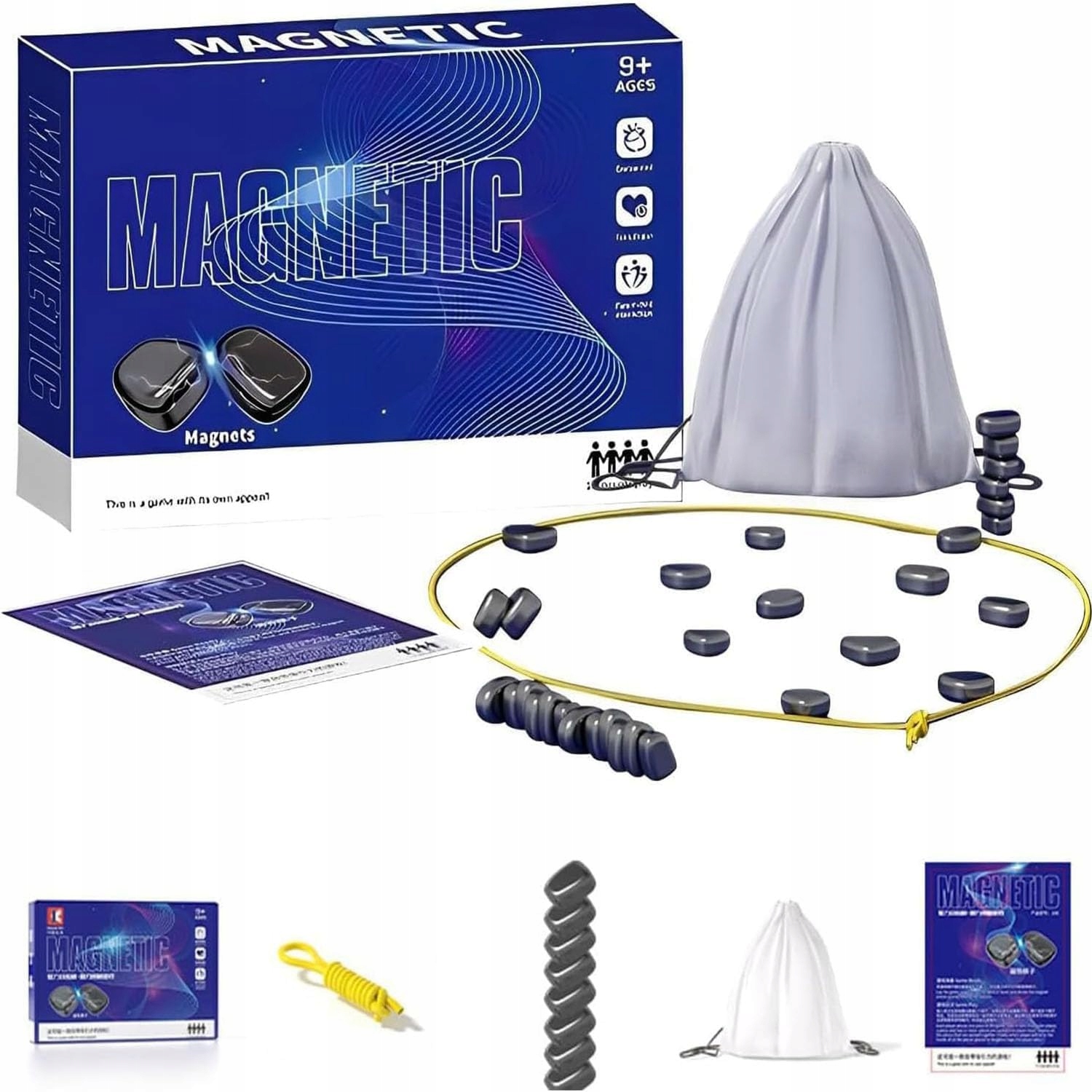 Kamienie Magnetyczne Szachy Strategiczna Magnetyczna Gra Planszowa 20 Sztuk