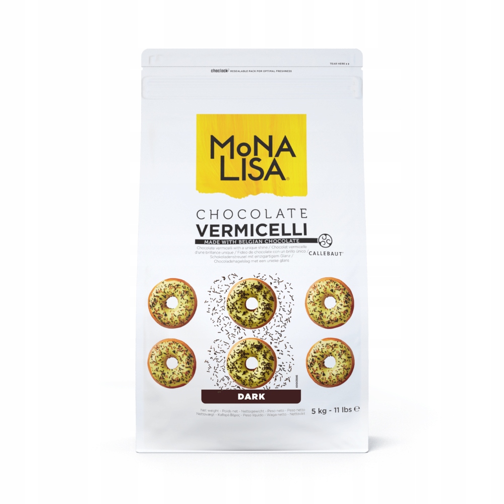 Levně Čokoládová posypka Vermicelli tmavá 5 kg Mona Lisa pro cukrářství