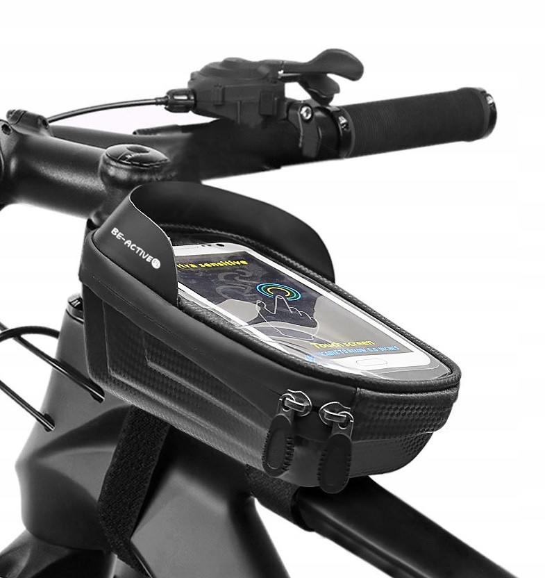 SAKWA ROWEROWA TORBA NA RAMĘ WODOODPORNA ETUI UCHWYT NA TELEFON Z DASZKIEM