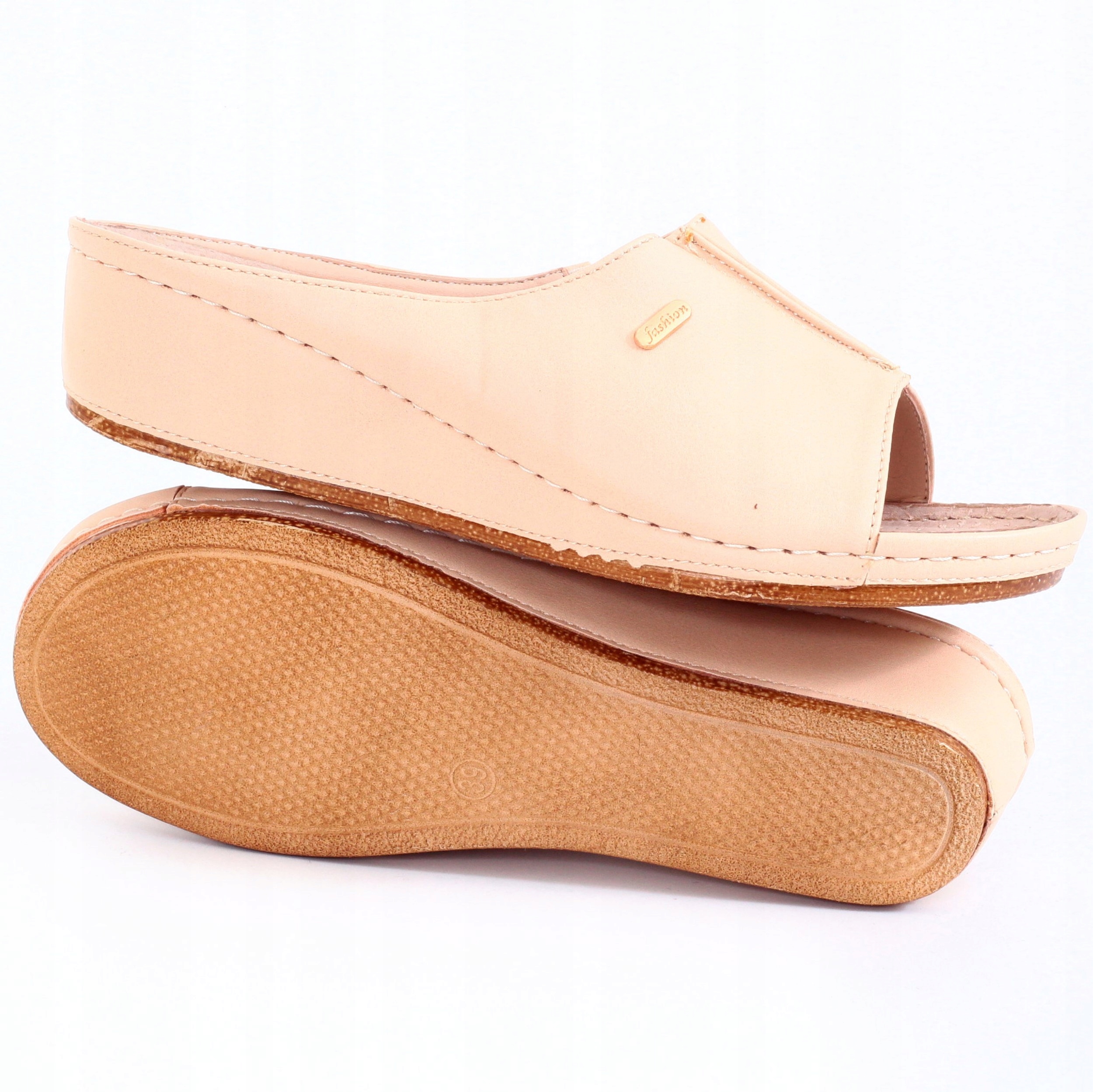 KLAPKI DAMSKIE LEKKIE wygodne POLSKIE SKÓRA Rozmiar 36