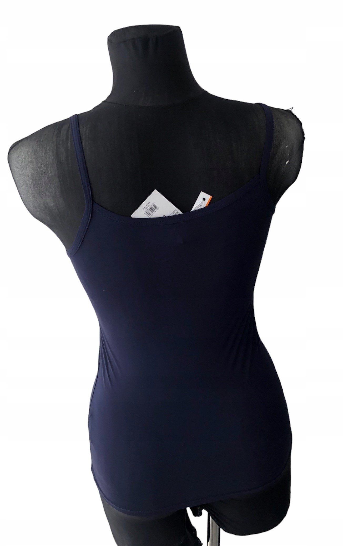 OUTLET WŁOSKA KOSZULKA - TOP NA RAMIĄCZKACH OVS S Kolor niebieski