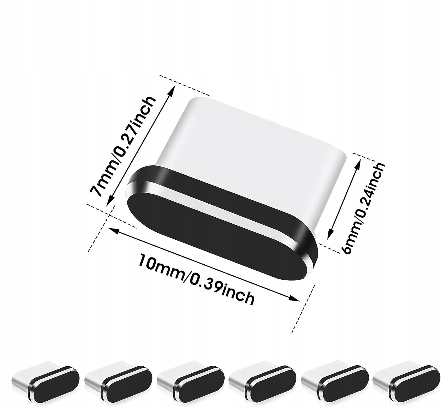 6X ZAŚLEPKA ZATYCZKA OSŁONA ALUMINIOWA PRZECIWPYŁOWA APPLE SAMSUNG USB-C EAN (GTIN) 5905954890811