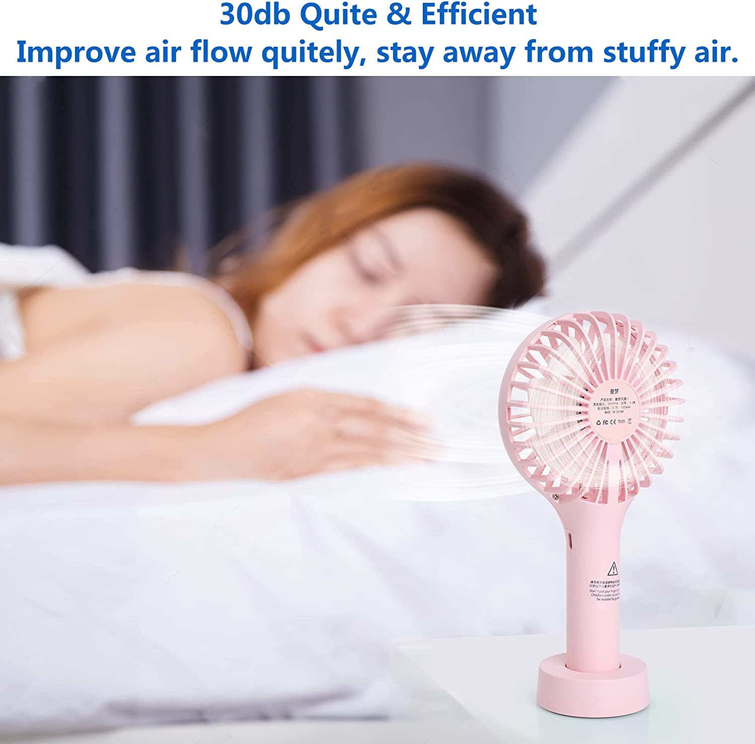 WIATRAK PRZENOŚNY MINI WENTYLATOR RĘCZNY PODRÓŻNY Model Wiatrak USB z akumulatorem