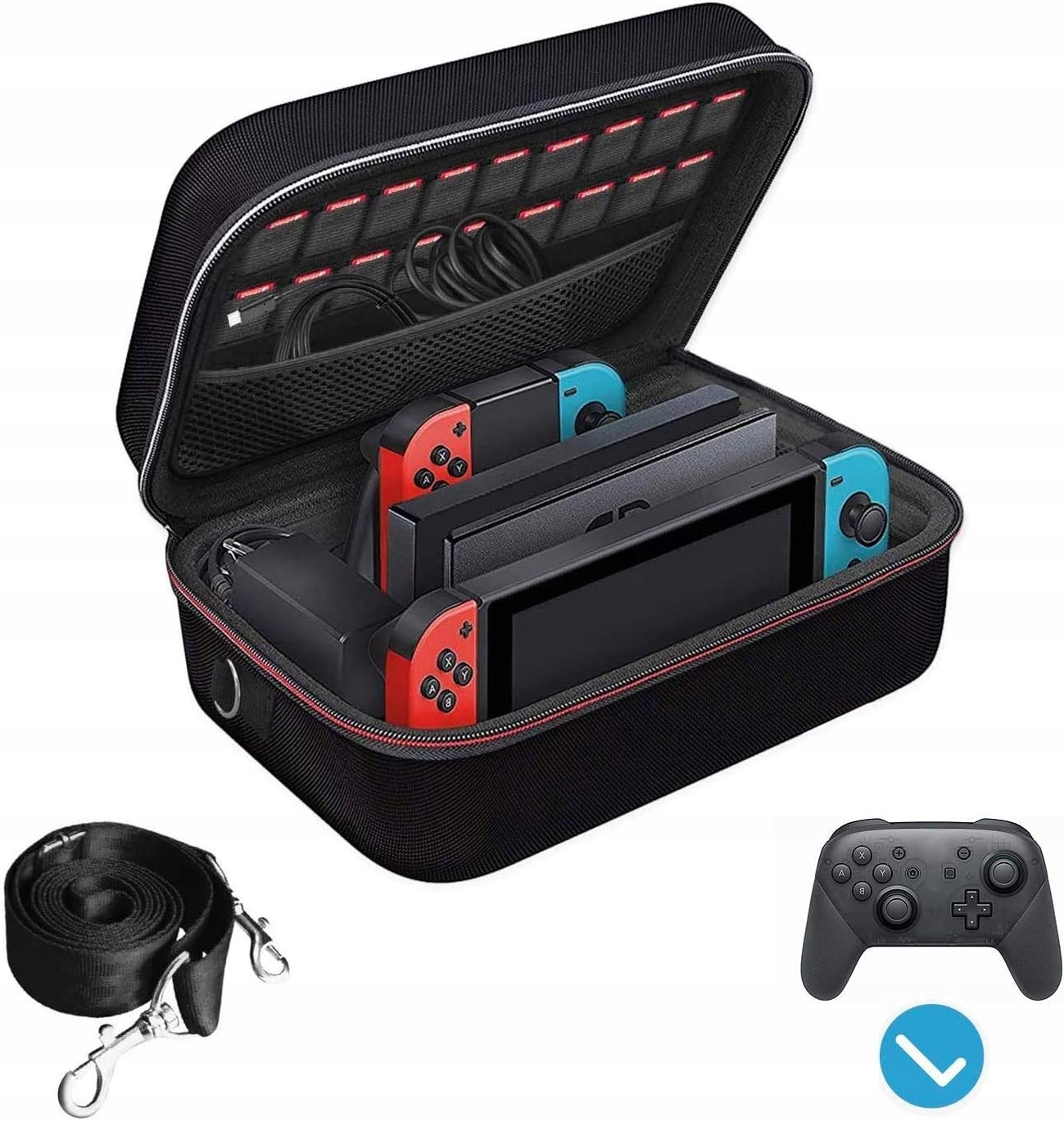 ETUI NA SWITCH PRZENOSNA OCHRONA TORBA KONSOLA 18 GIER CZARNA