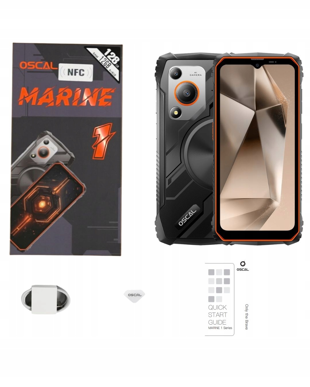 Smartfon pancerny Oscal Marine 1 6.56" 90Hz 4/128GB 5100mAh pomarańczowy