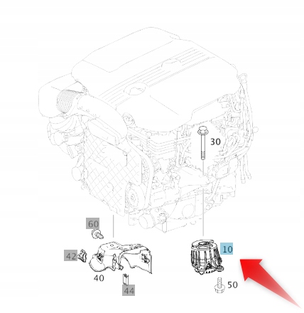 Silentblok Motoru Mercedes Levý A2052400800