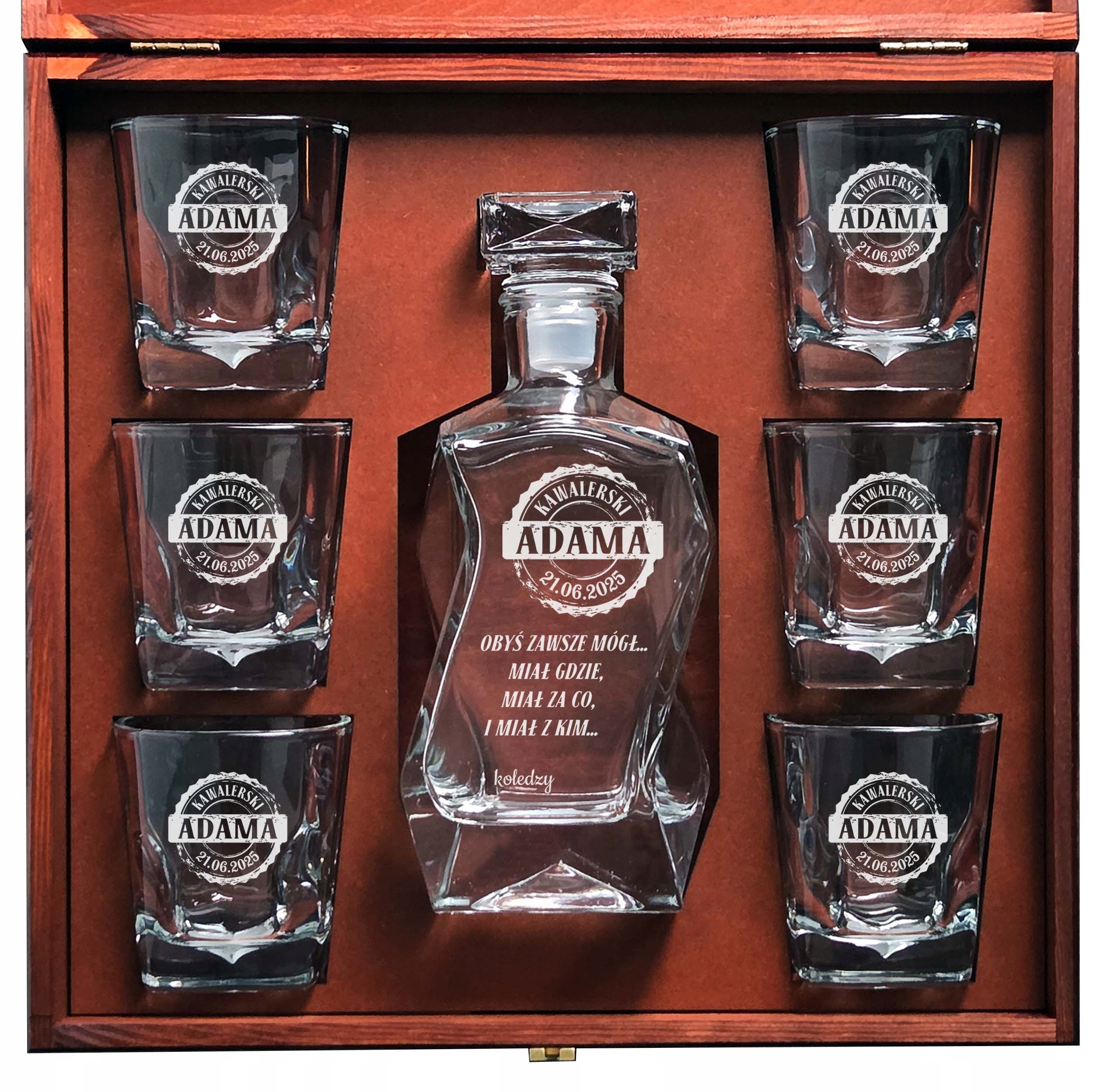 Set Do Whisky darček na večer rozlúčka so slobodou Karafka Sklenená