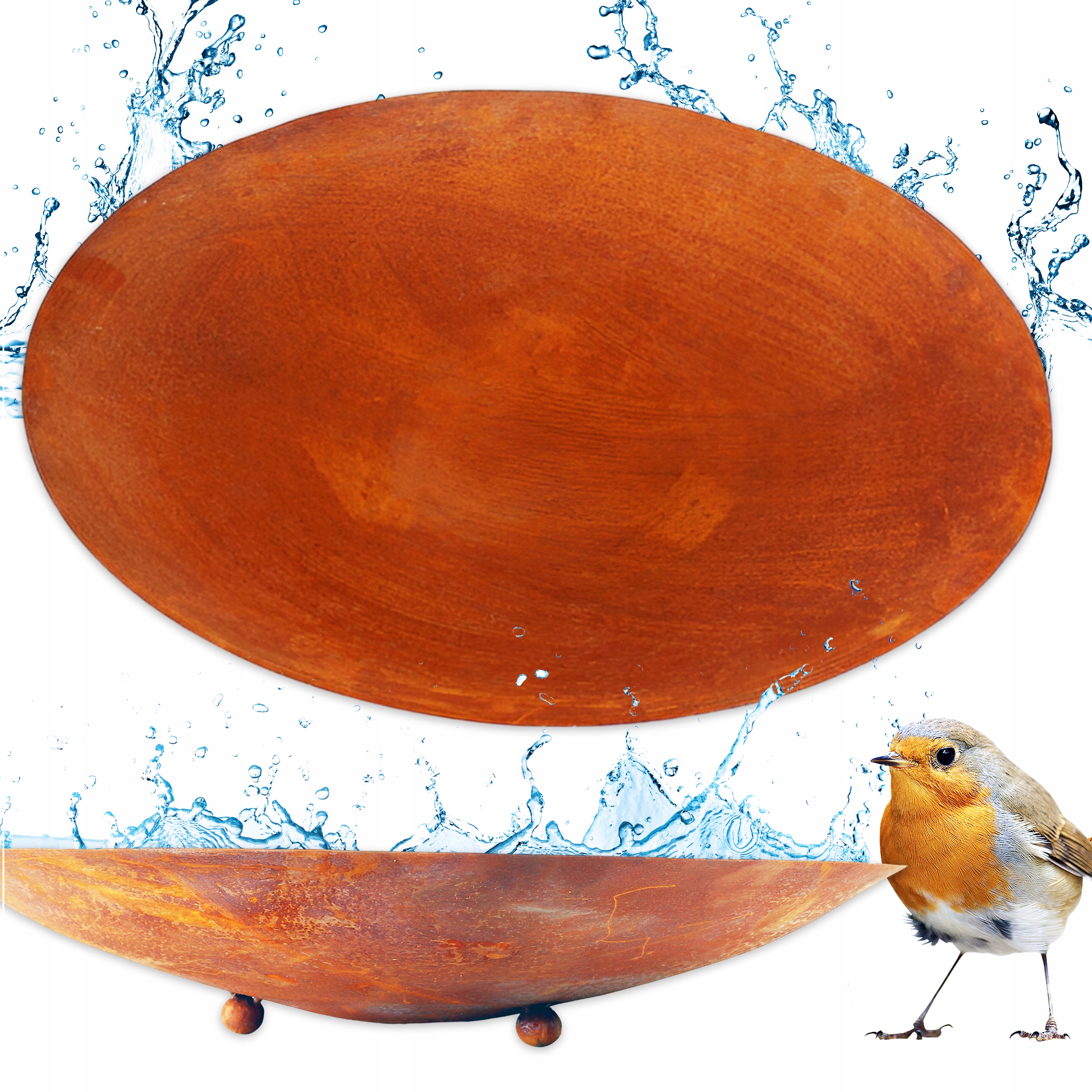 PALENISKO OGRODOWE STALOWE GRILL MISA POIDŁO DLA PTAKOW OCZKO WODNE 57 cm