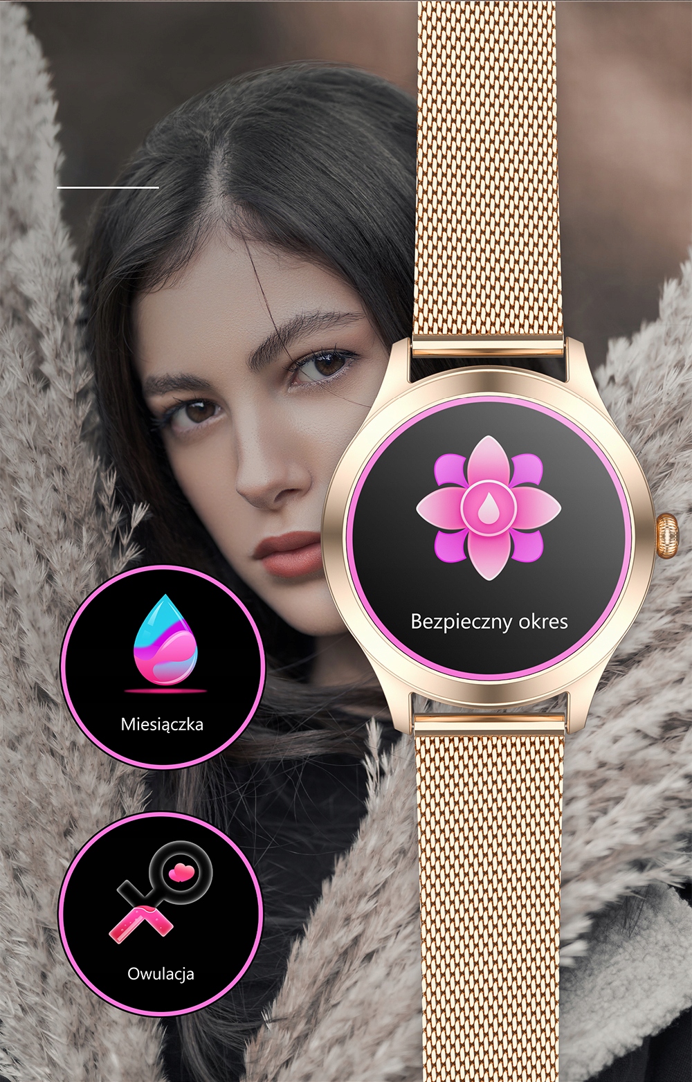SMARTWATCH G. ROSSI PRO + różowy pasek Rodzaj smartwatch