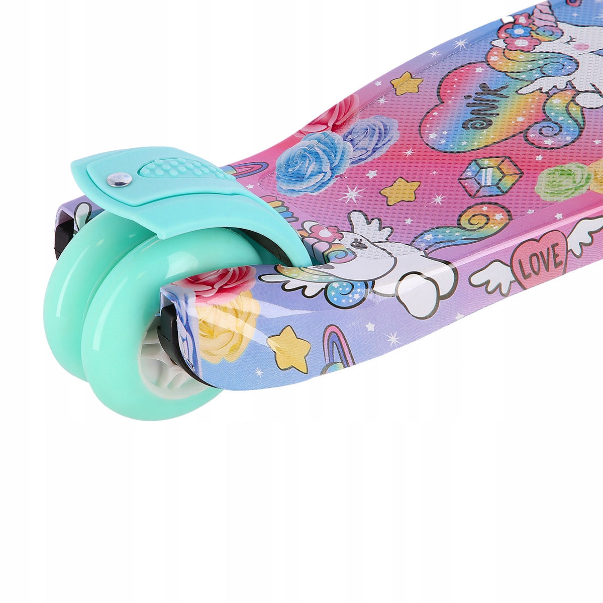 HULAJNOGA TRÓJKOŁOWA DZIECIĘCA JEDNOROŻEC ŚWIECĄCA LED NILS FUN Hamulec tak