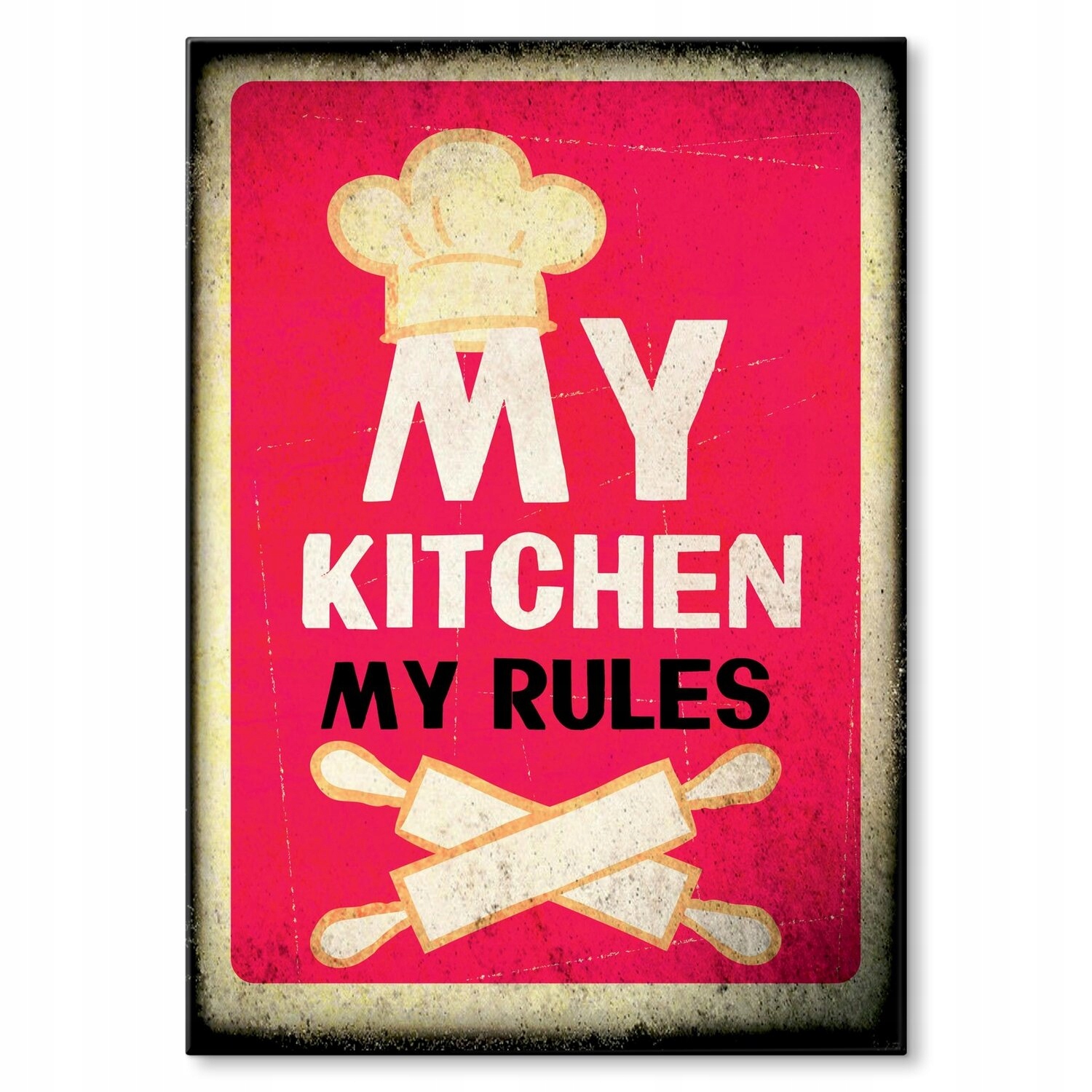Kovový plakát My kitchen my rules Dárek 30 x 42 cm