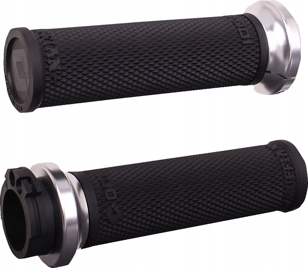 Manžety Odi Ruffian Lock-On Street Silver/Black Grips Harley Davidson