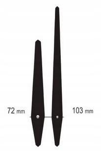 

Komplet wskazówek: h: 72mm, m: 103mm mechanizm Y