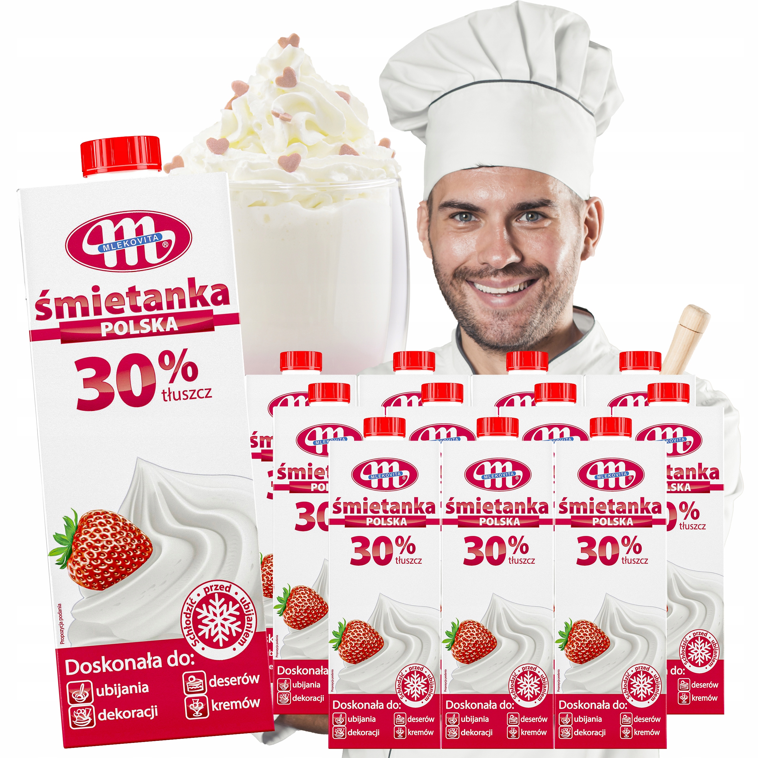 Levně Smetana Uht 30% Polská 12X1L Smetana Mlekovita