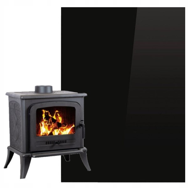 CZARNA HARTOWANA SZYBA szkło POD KOMINEK PIECYK 60x40