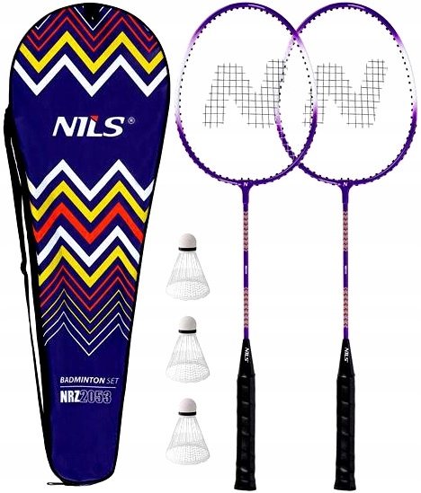 Rakietki Paletki Zestaw Rakiet Do Gry w Badminton 3x Lotki Pokrowiec 6w1