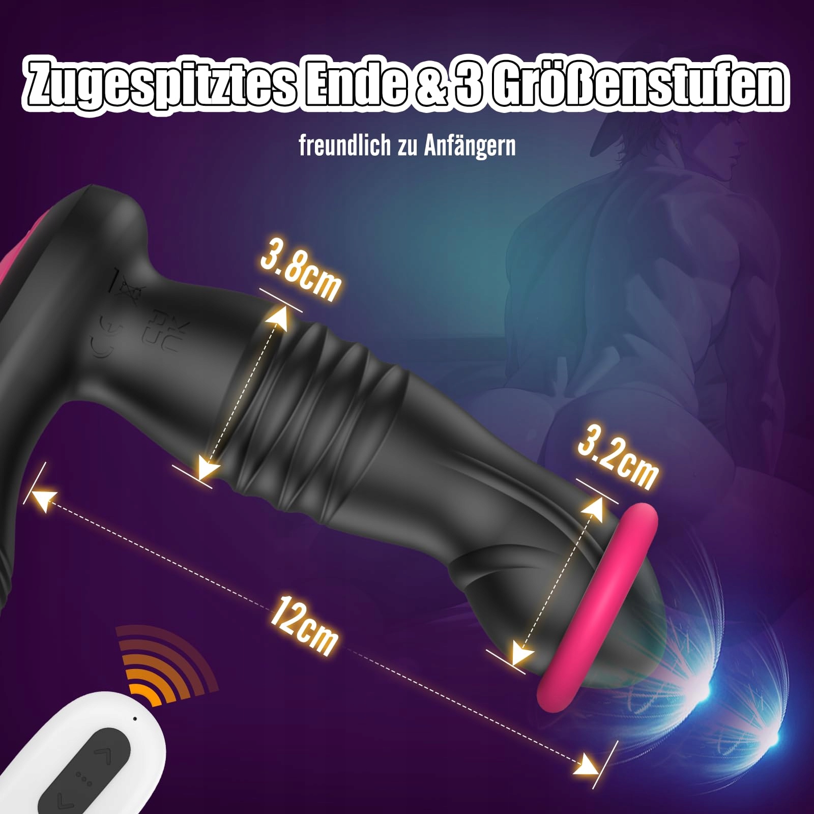 PROSTATA Stymulator Analny Dla Mężczyzn Z Podwójnym Pierścieniem Na Penisa — miniatura 6
