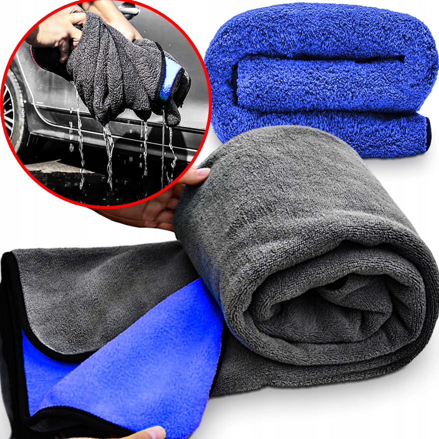Ręcznik Mikrofibra 60X90 Niebieski do osuszania auta samochodu lakieru