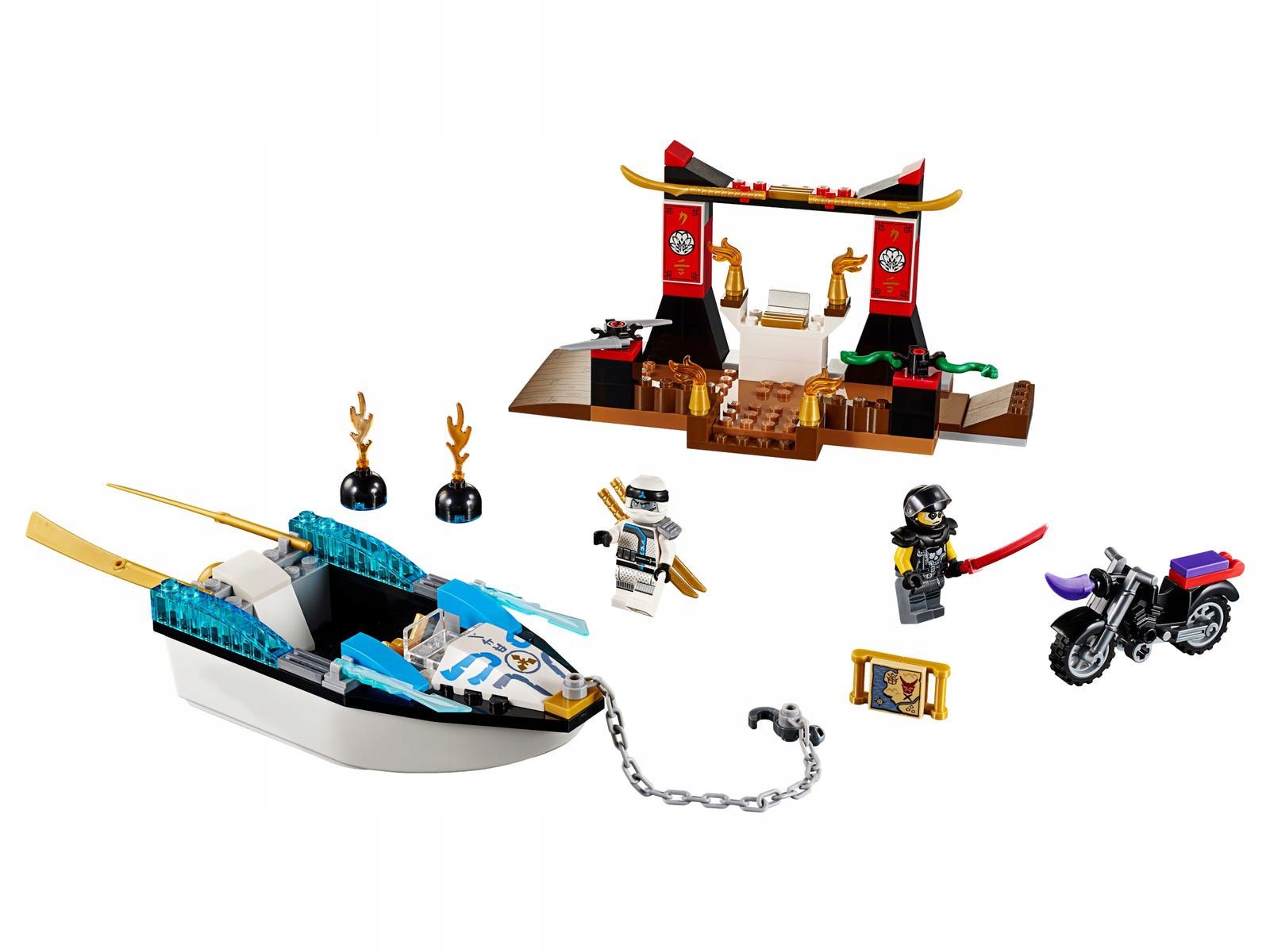 LEGO 10755 Juniors Ninjago - Wodny pościg Zane’a - Chopper Maroon Świątynia Marka LEGO